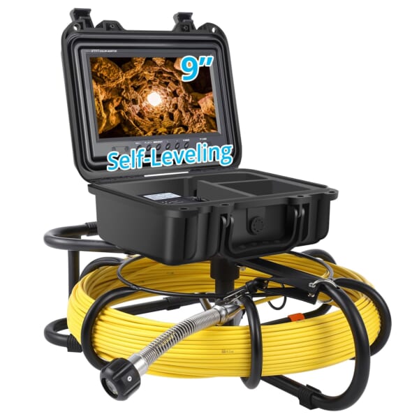 US GARVEE 165ft Snake Camera Sewer Camera 9 Inch HD LCD DVR and Adjustable LEDs for Sewer and Drainage Pipe-1